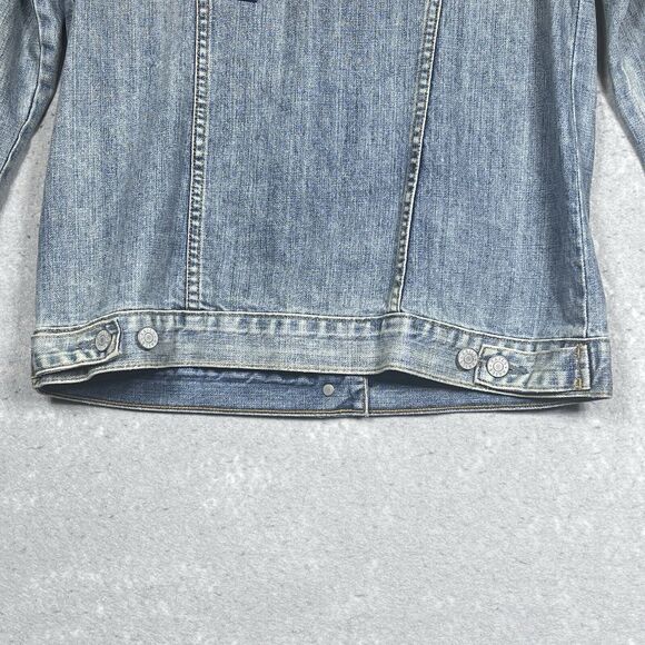 Rails Knox Distressed Denim Jacket Women’s Small Custom Embroidery Factory DYLAN - Picture 14 of 16